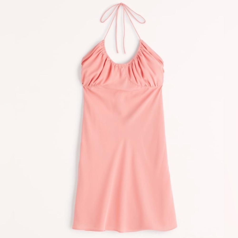 Abercrombie & Fitch Soft Pink Ruched Mini Dress